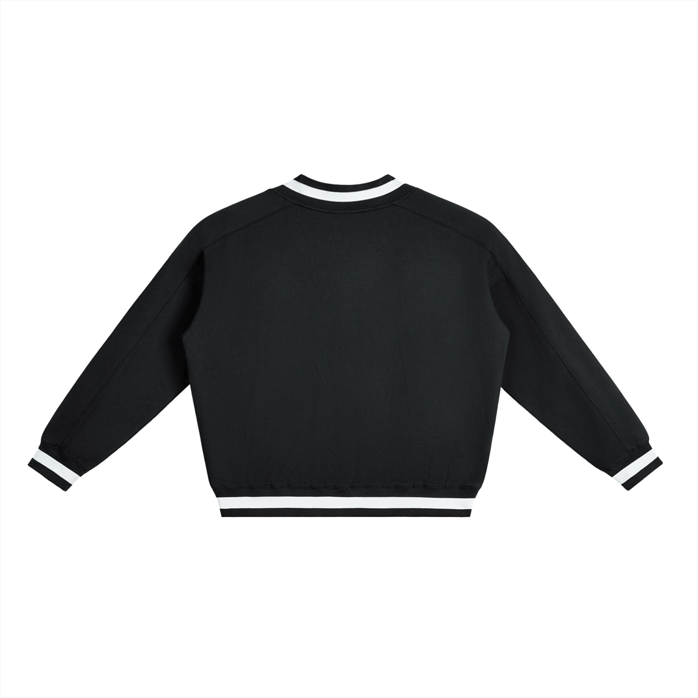 Pin Logo Black V-Neck Contrast Collar Boxy Sweatshirt