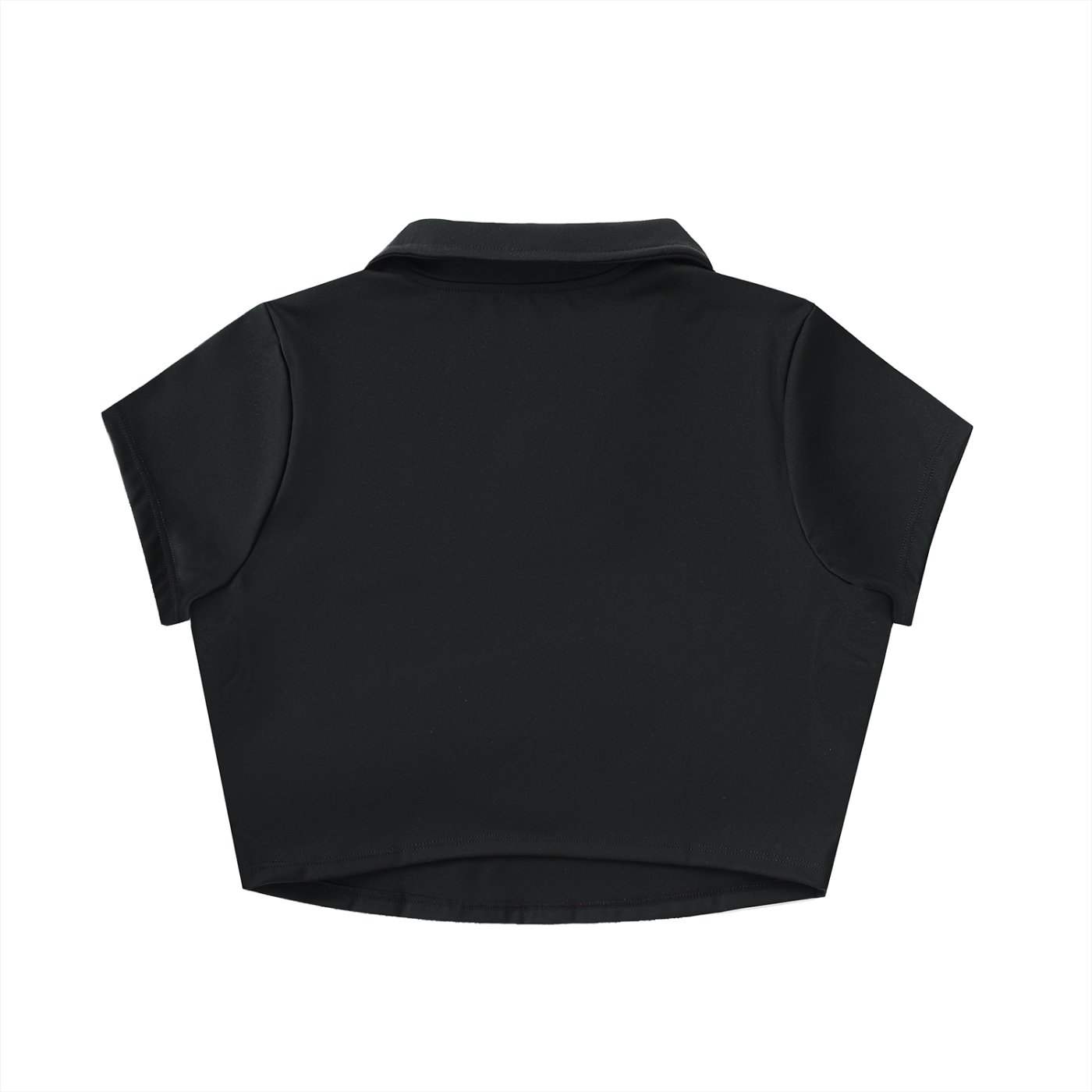 Pin Logo V-Neck Lapel Crop Top