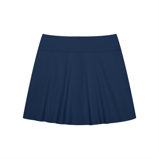 Pin Logo Women's A-Line Contrast Panel Slit Skirt