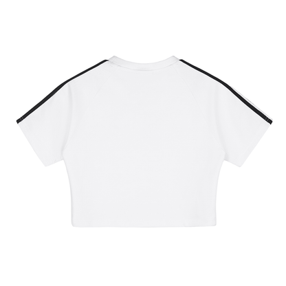 Pin Logo Taped Cooling Performance Crop Top White