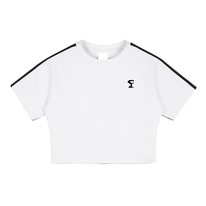 Pin Logo Taped Cooling Performance Crop Top White