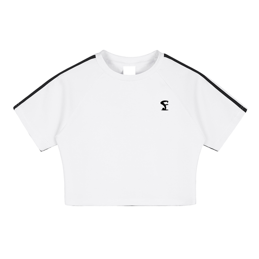 Pin Logo Taped Cooling Performance Crop Top White