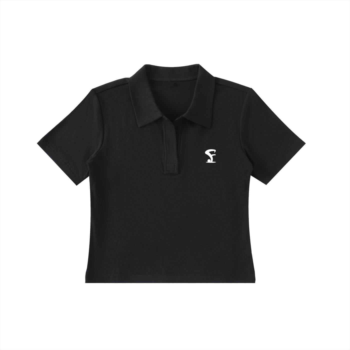 Pin Logo Bodycon Short Sleeve Polo Shirt