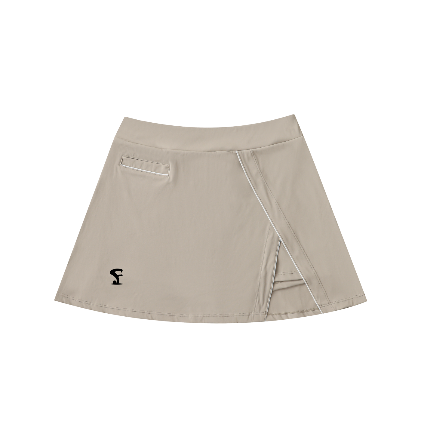 High-Waist Pocketed A-Line Skirt