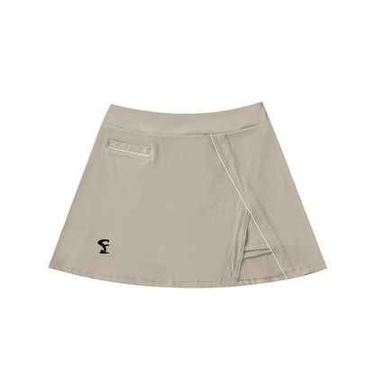 High-Waist Pocketed A-Line Skirt