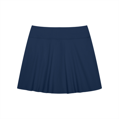 Pin Logo Women's A-Line Contrast Panel Slit Skirt